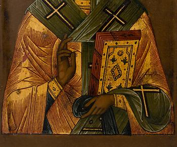 ICON, tempera on wood panel, Russia late 19th century.