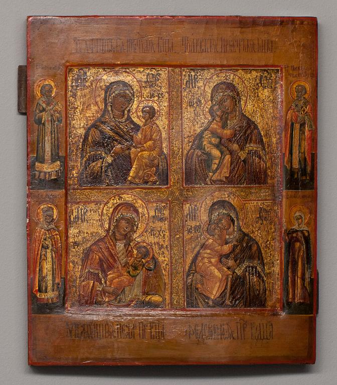 IKON, äggtempera samt förgyllning, Ryssland 1800-talets slut.