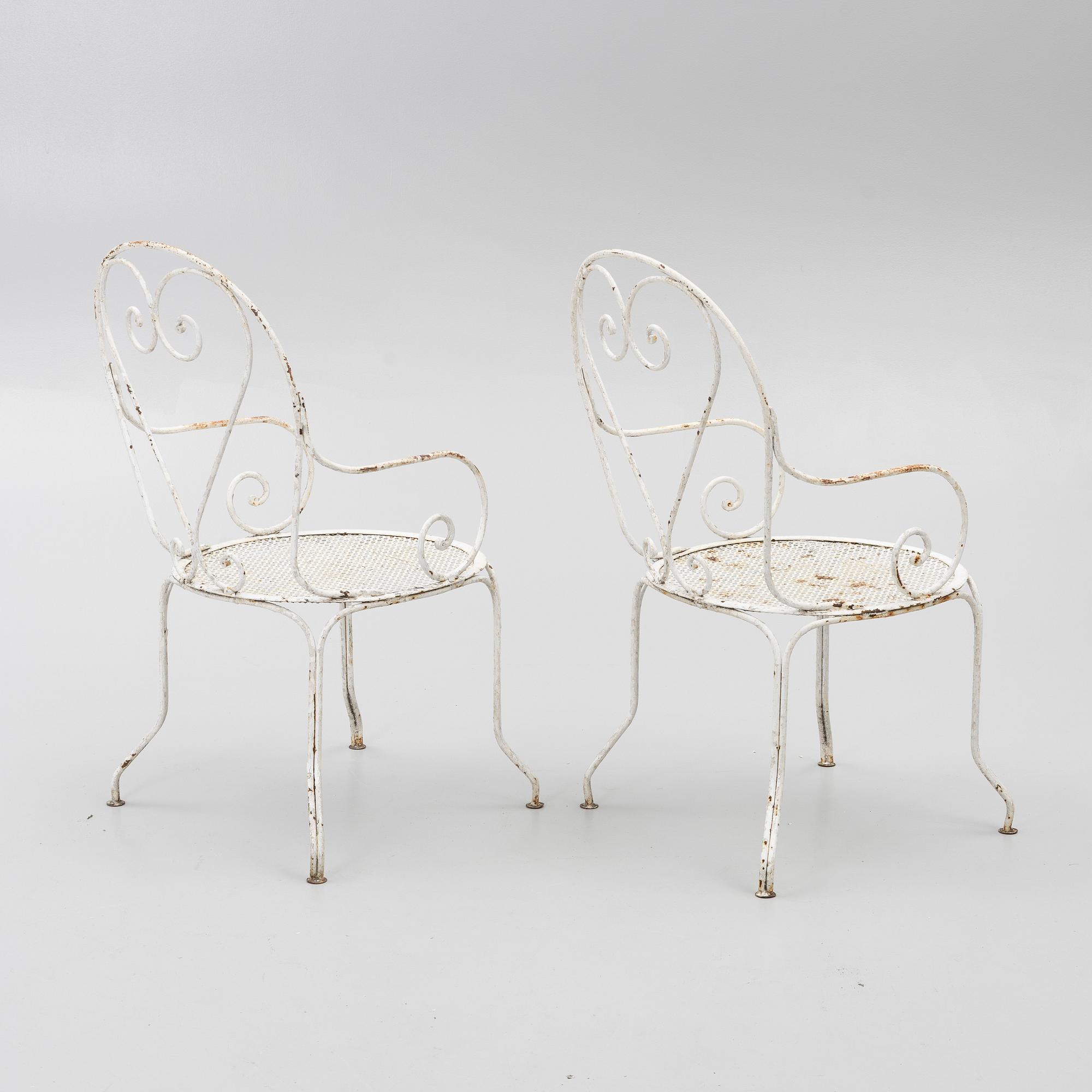 Trädgårdsmöbler, 3 delar, troligen Frankrike, 1900-talets mitt.