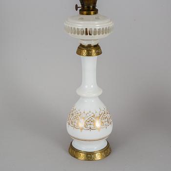 A paraffin lamp, marked CH. STOBWASSER Berlin.