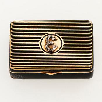 CARTIER PILLERDOSA, 18K guld, emalj, rosenslipade diamanter.