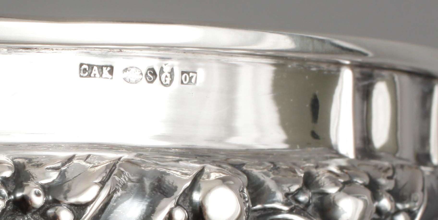 SKÅL, silver och glas, Göteborg, 1916, vikt exklusive glas 260 gram.
