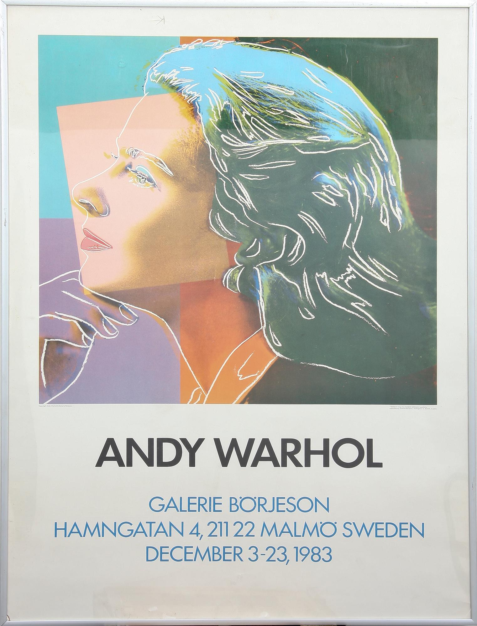 ANDY WARHOL, affischer, 2 st, Galerie Börjeson, Malmö, 1983.