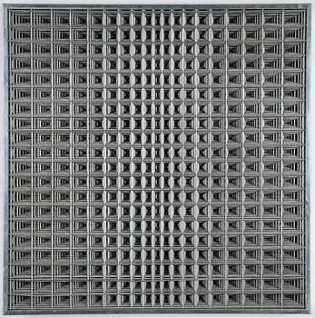 Bertil Herlow Svensson, wall sculpture, aluminum, verso dated -66.