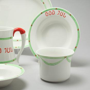 A christmas porcelian tableware set of 37 pcs by Rörstrand from the latter half of the 20th century.