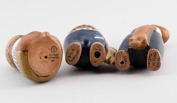 FIGURER, 3 st, stengods, Lisa Larson, Gustavsberg.