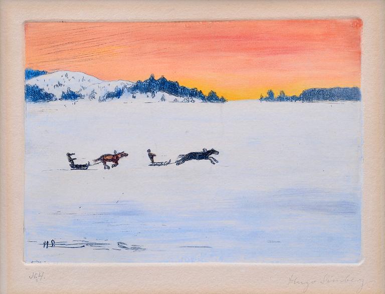 Hugo Simberg, "KILPA-AJO JÄÄLLÄ".