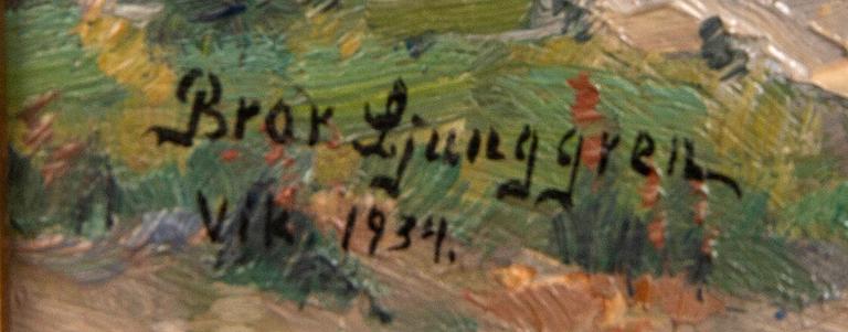 Bror Ljunggren, olja på pannå signerad och daterad 1934.