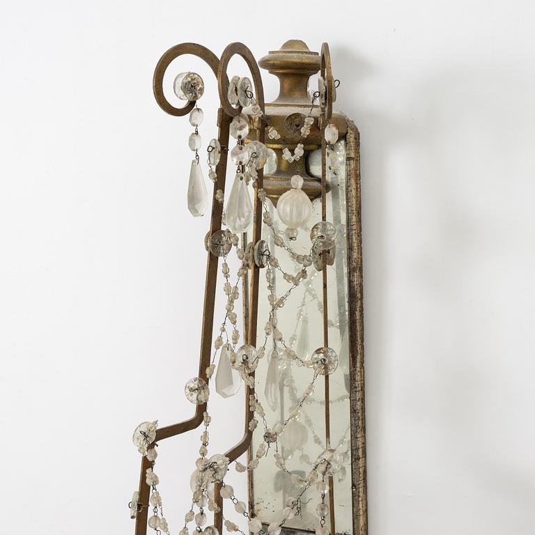 A pair of mirror wall sconces, second half of the 20th Century.