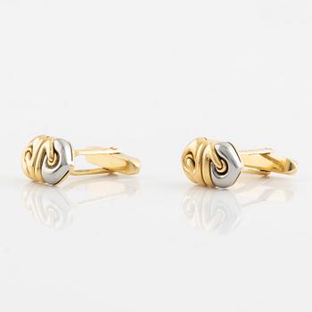 Bulgari, a pair of cufflinks, 18K gold and steel,