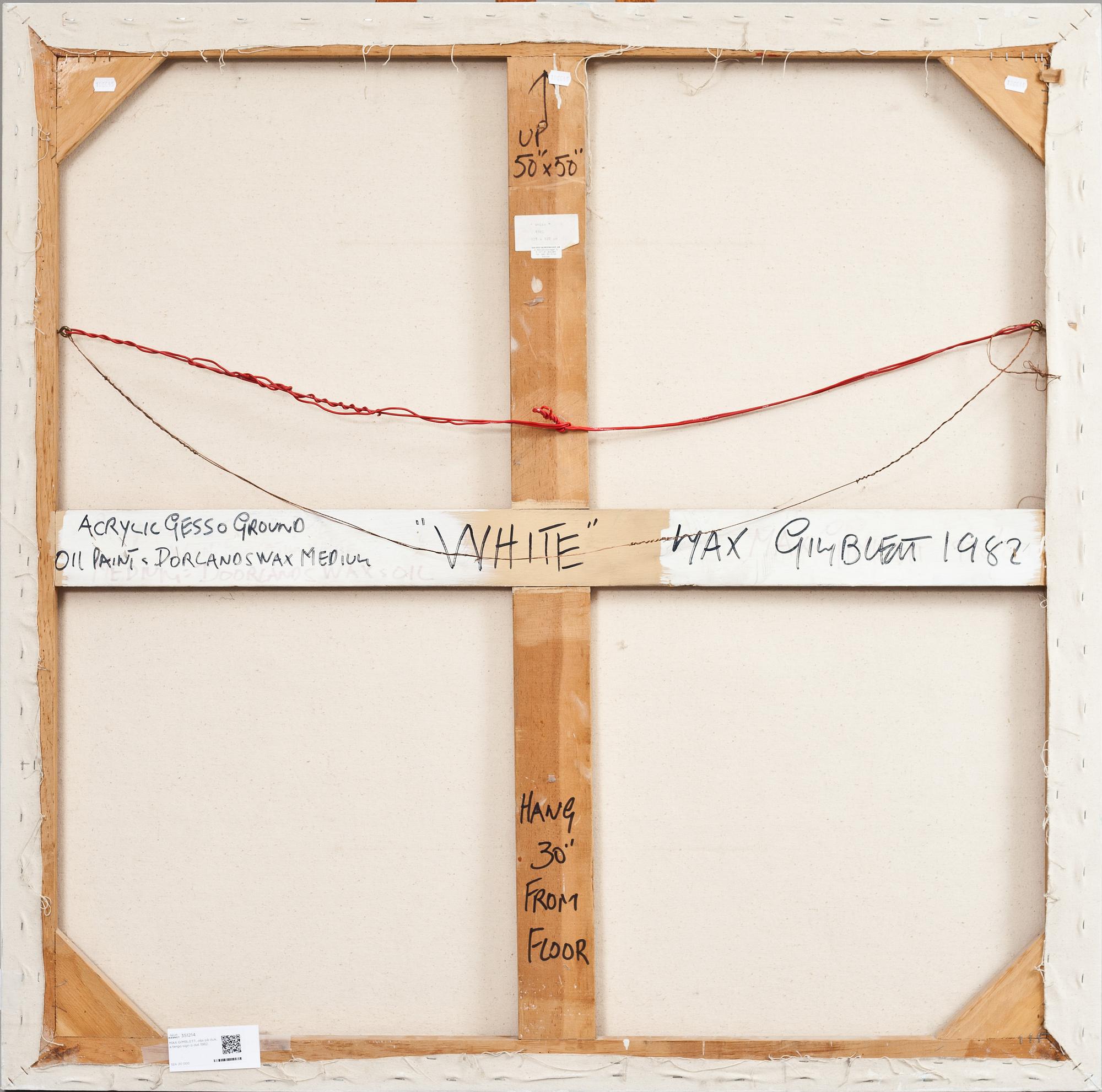 MAX GIMBLETT, olja på duk, a tergo sign o dat 1982.