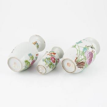 A set of three Chinese vases, 20th Century.