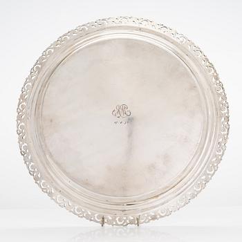 A silver tray, Italy, control marked Wasama & Co Oy, Helsinki 1968.
