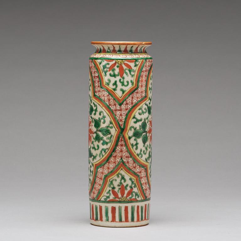 A Transitional wucai vase, 17th Century.