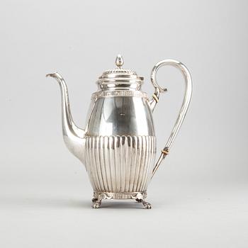 KAFFESERVIS, 3 delar, silver, B Erlandsson, Kristianstad, 1903, vikt ca 1200 gram.