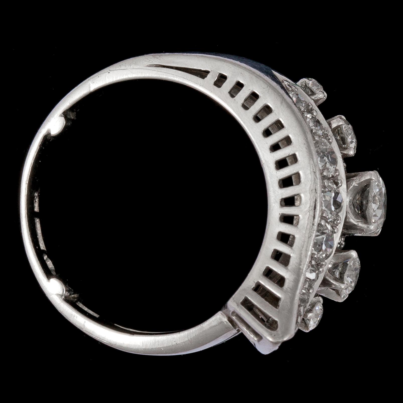 RING, gammalslpade diamanter, tot. ca 1.50 ct. Strömdahl, Stockholm 1957.