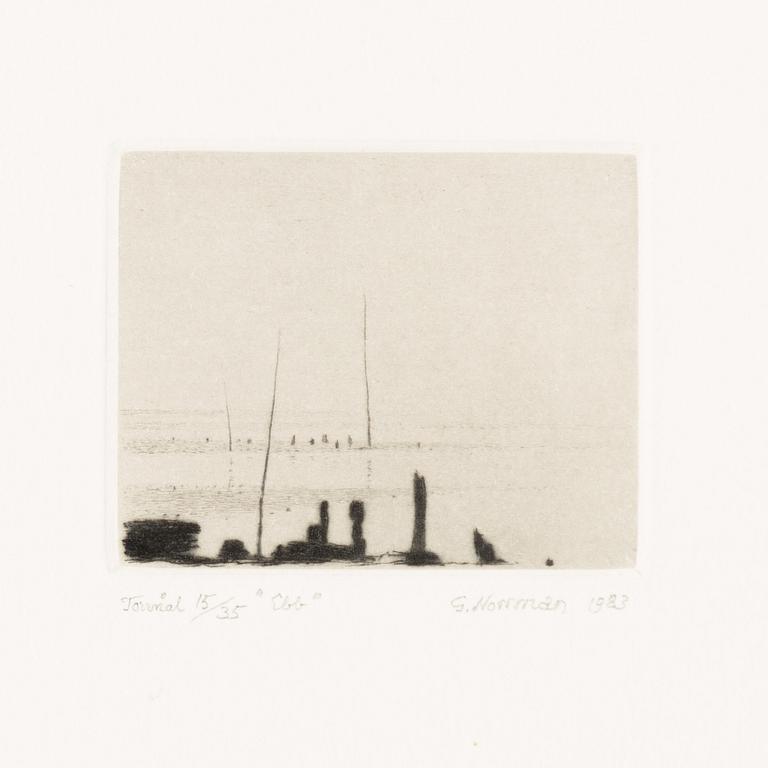 Gunnar Norrman, Drypoint etchings, 9, signed and numbered.