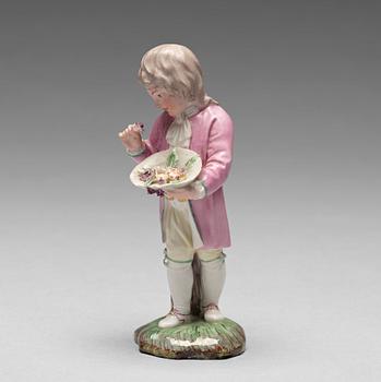 255. A Höchst porcelain figure of a boy, 1770's.