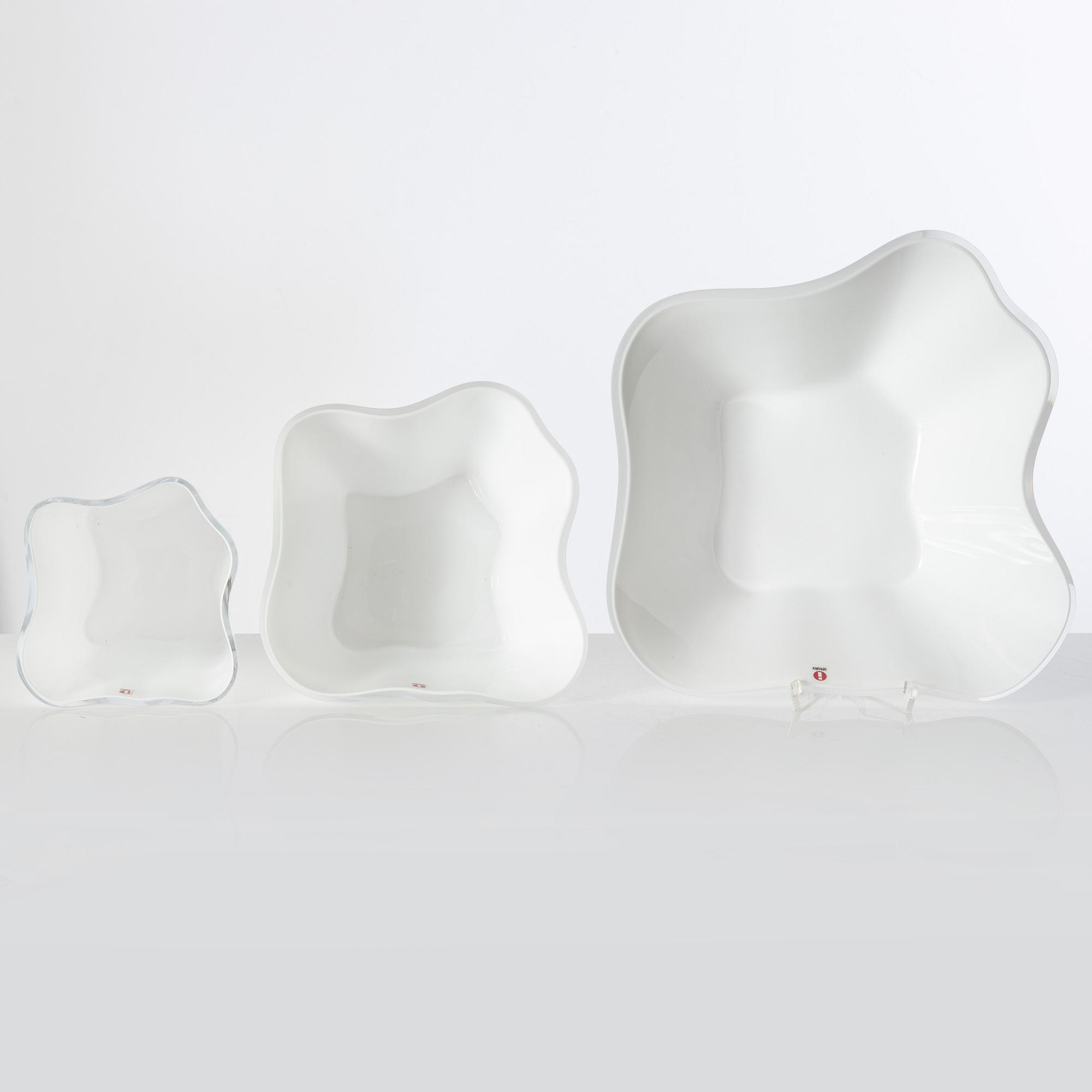 Alvar Aalto, "Aalto-blomman", 3 delar, Iittala, Finland.