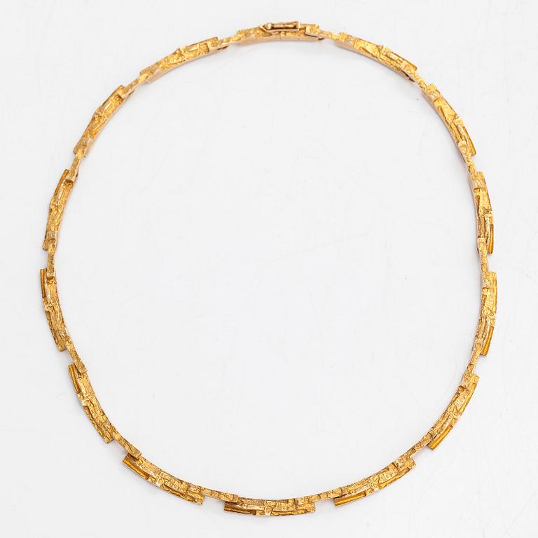 Björn Weckström, kaulakoru "Tunturi", 14K kultaa. Lapponia 1973.