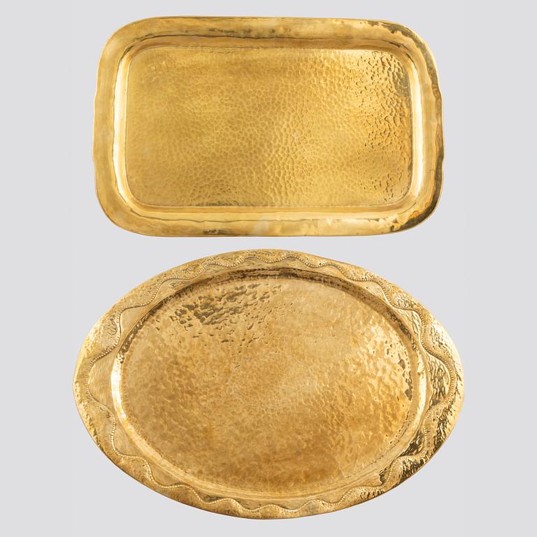 Two trays, including Rich Ringström, Helsingborg 1927.