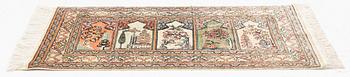 Rug, silk Kaysari, approx. 116 x 63 cm.