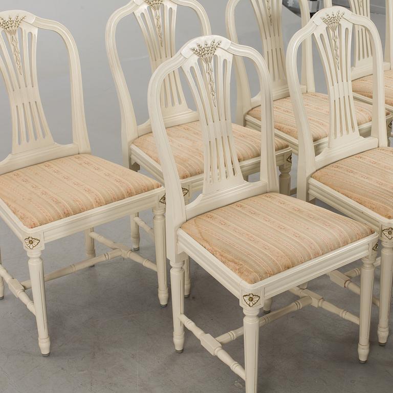 EIGHT GUSTAVIAN STYLE CHAIRS.