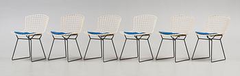 Harry Bertoia, stolar, 6 st, "Sidechair", Harry Bertoia, Knoll, 1950-60-tal.