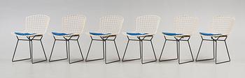 Harry Bertoia, a set of six white lacquered 'Side chairs', Knoll, 1950's-60's.