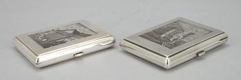 CIGARETTETUIER 2 ST, silver, Sovjetunionen, 1960-tal.