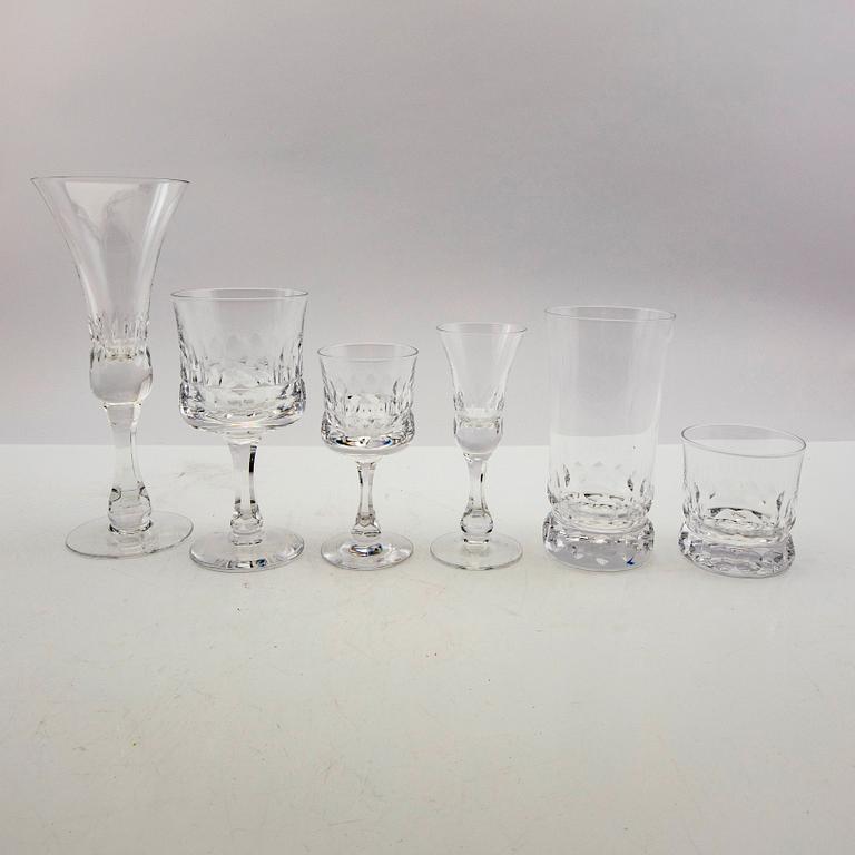 Göran Wärff, glass service, 71 pieces, "Prince", Kosta Boda, late 20th century.