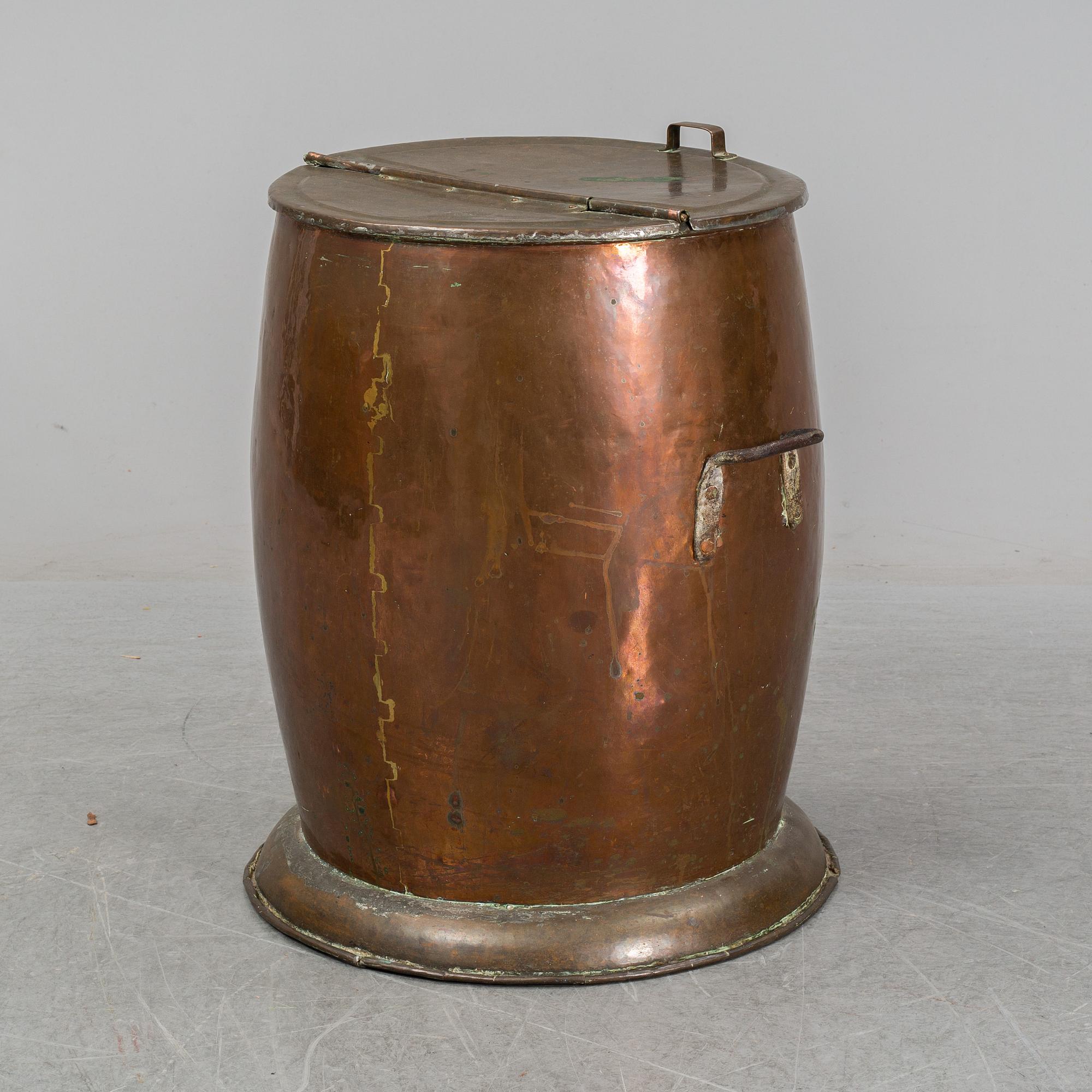 A ca 1900 copper barrel.