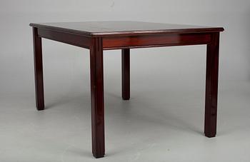 BORD, märkt Paul Boman samt STOLAR, 4 st, Hepplewhite stil, 1900-talets slut.