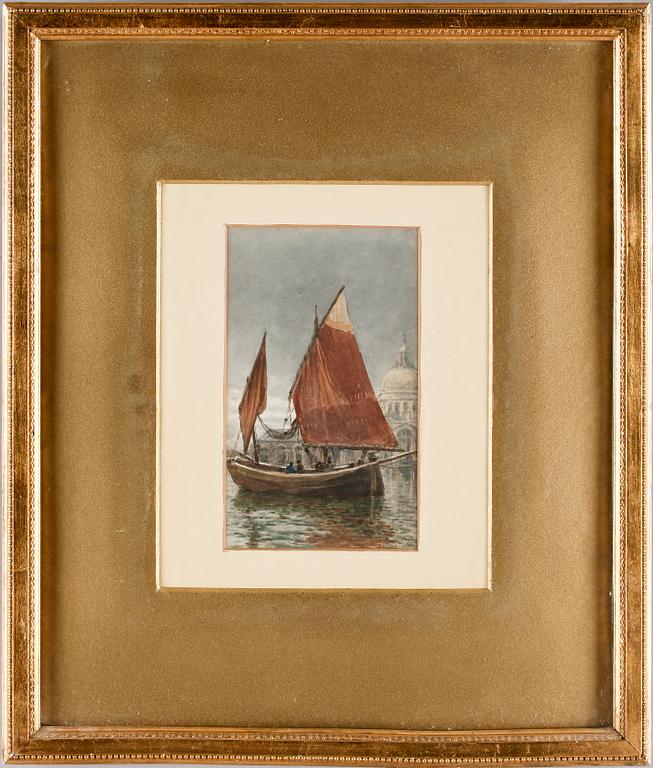 OKÄND KONSTNÄR, akvarell, sign S.W., 1900-talets början.