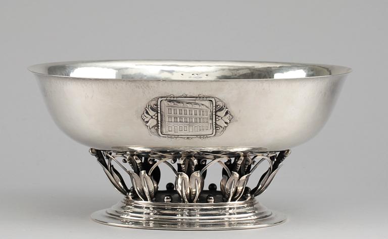 A Georg Jensen centerpiece, Copenhagen 1919-21, Swedish importmarks.