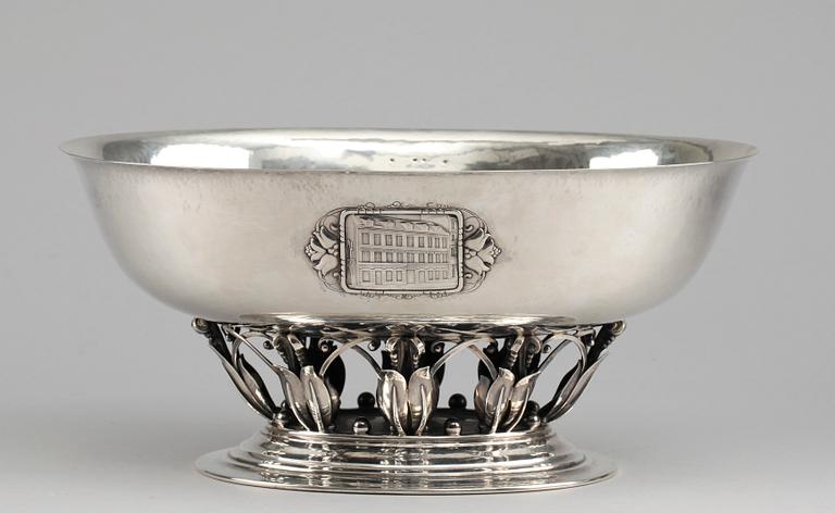 GEORG JENSEN, praktskål, Köpenhamn 1919-21, 830/1000 silver,