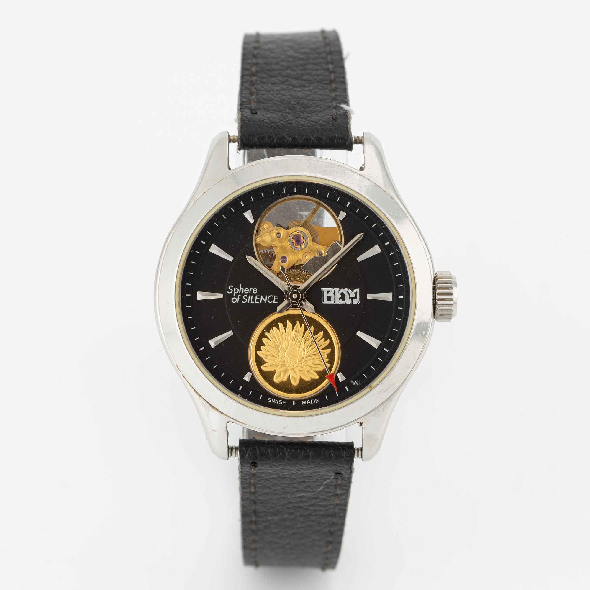 Bernhard H. Mayer, Sphere of Silence Coin Watch, wristwatch, 33.5 mm.
