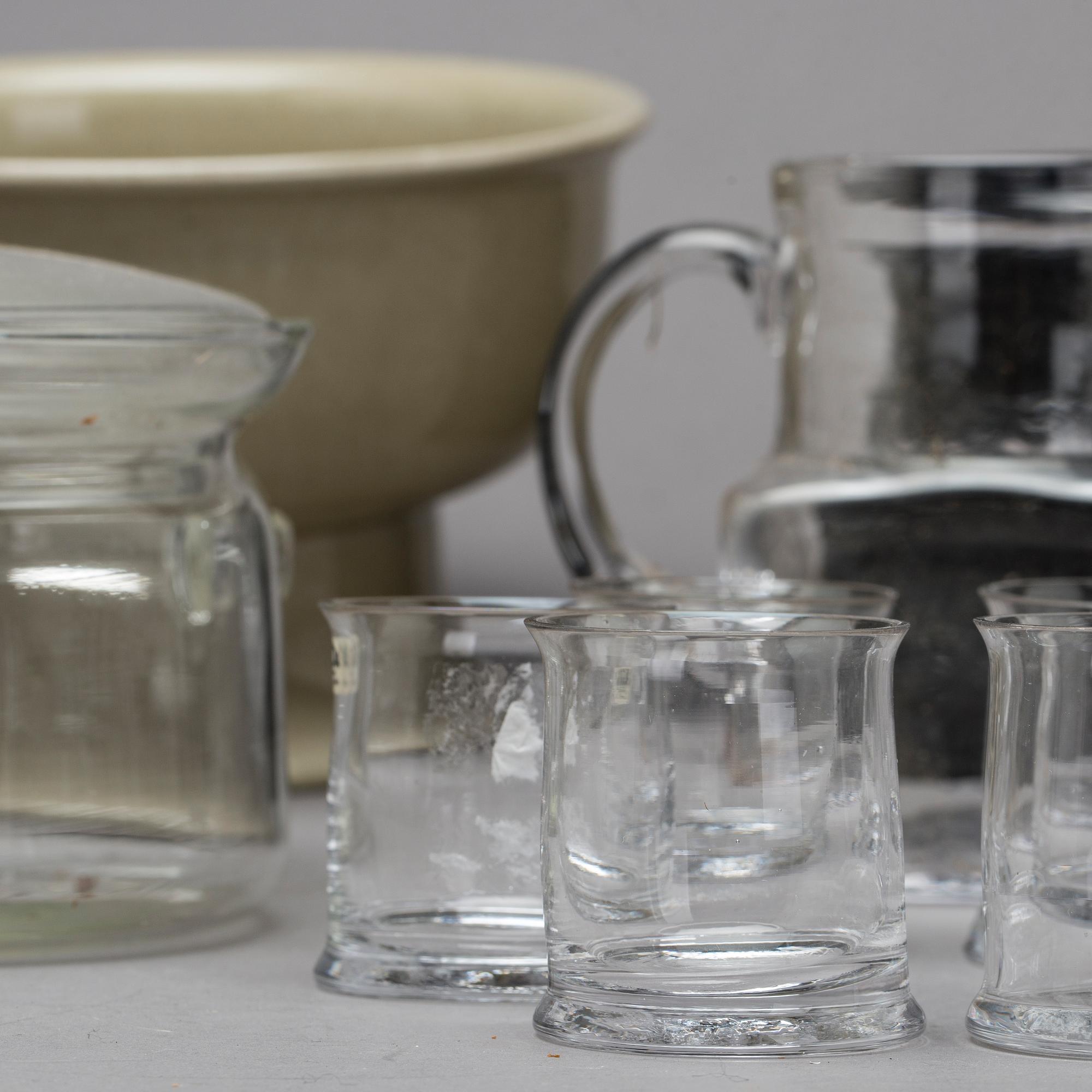 SIGNE PERSSON-MELIN, samling glas samt stengods, 13 delar. Boda Nova.