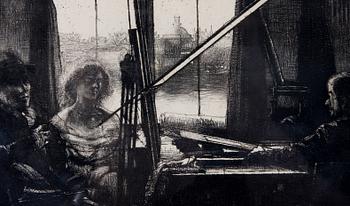 AXEL FRIDELL, etsning, utförd 1932, (Föreningen för grafisk konst 1943).