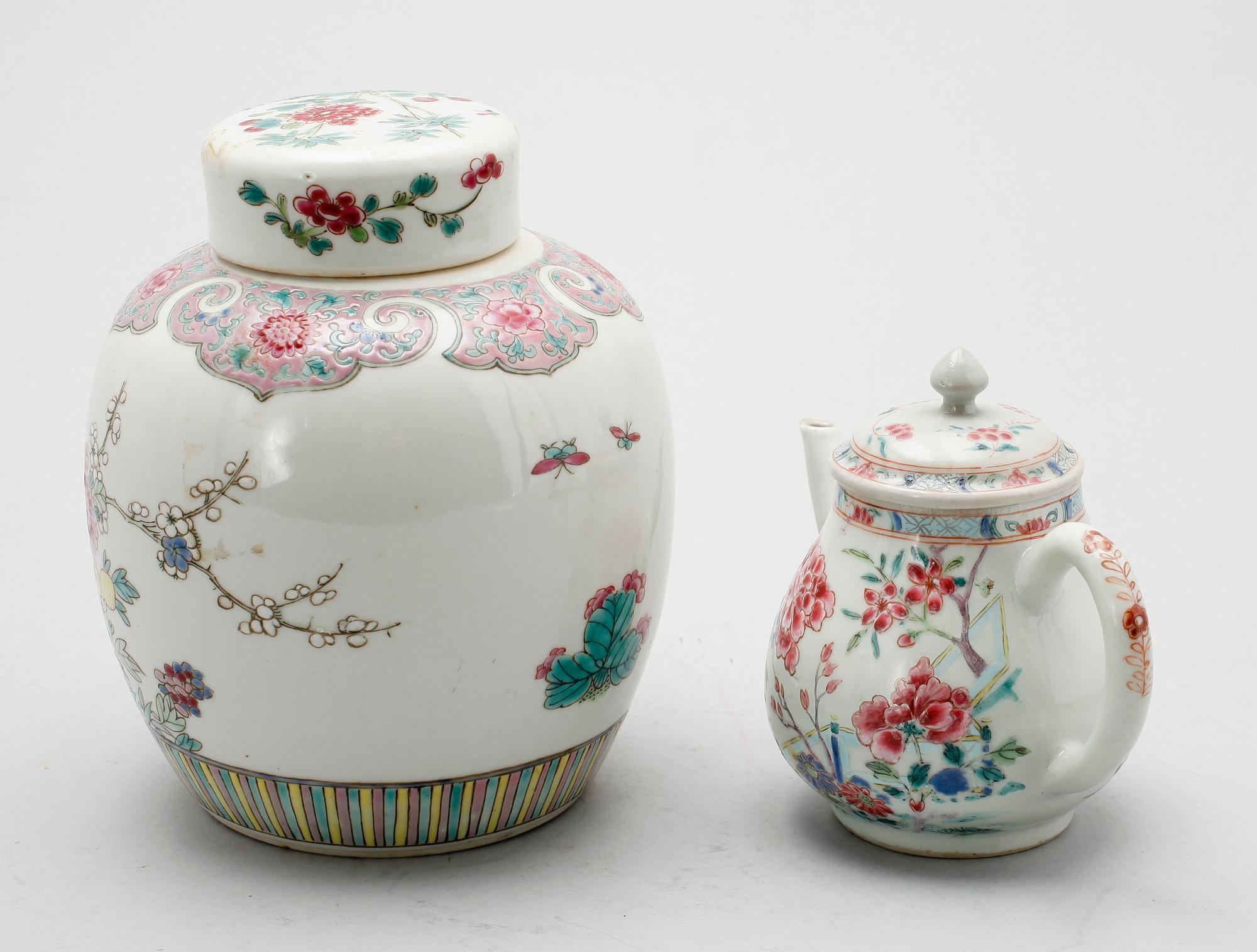 LOCKURNA SAMT TEKANNA, porslin, Kina.