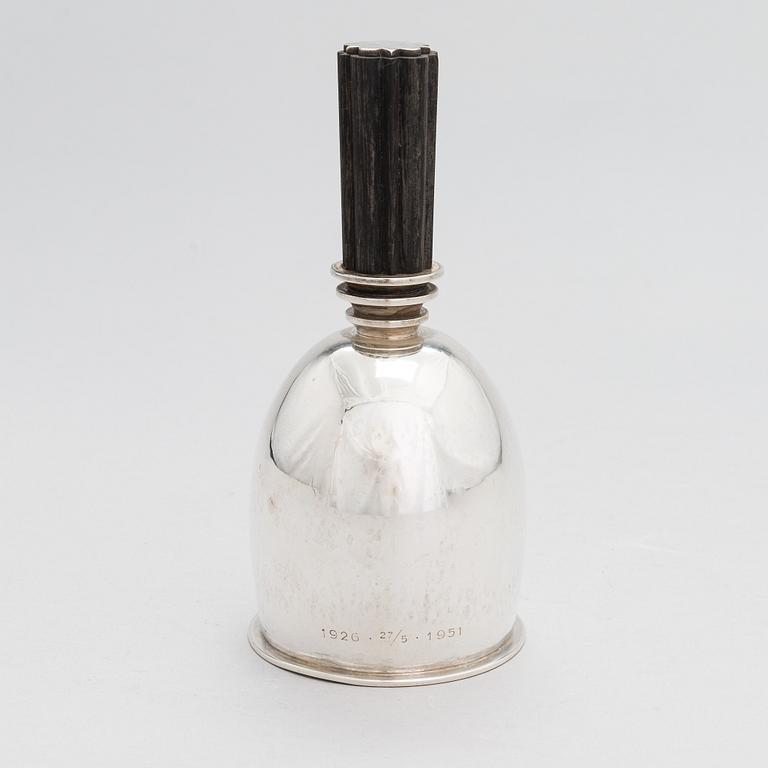 A sterling silver table bell, sterling silver, model 729, Georg Jensen Wendel A\S, Köpenhamn, Denmark 1945-51.