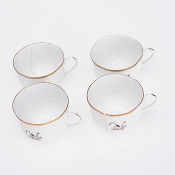 KAFFESERVIS, 23 delar, "Kurki", porslin, Arabia 1930-1940-tal.