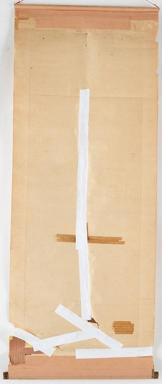 A Chinese scroll painting by un unkown artist, late Qing dynasty.