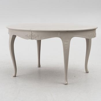 Dining table, 2 armchairs, 6 chairs, Rococo style, 20th century.