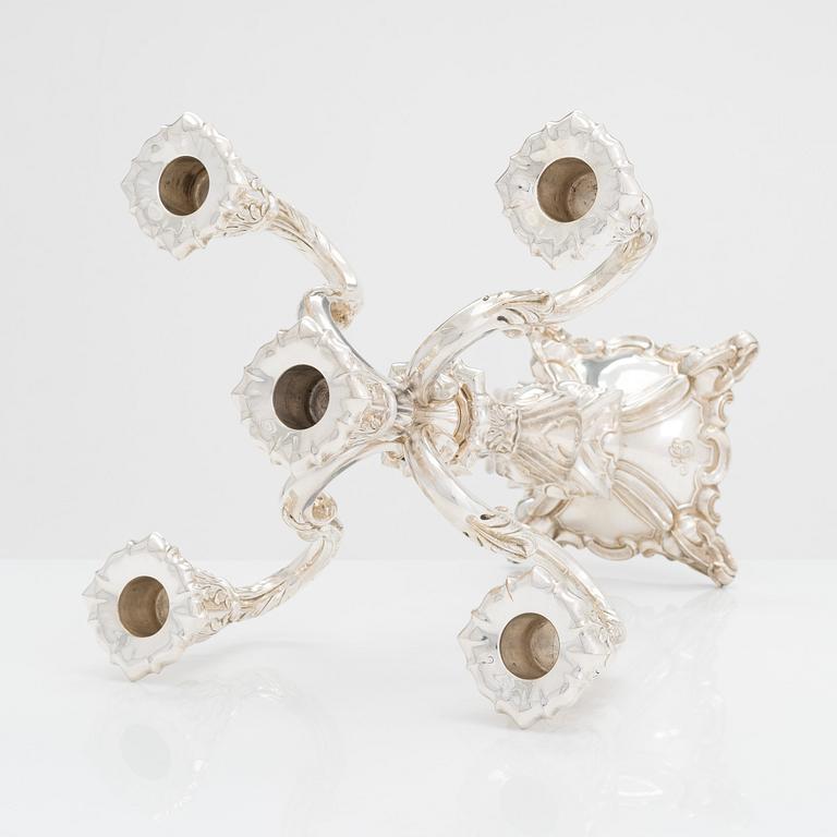Kandelaber, silver, Auran Kultaseppä, Åbo 1966.