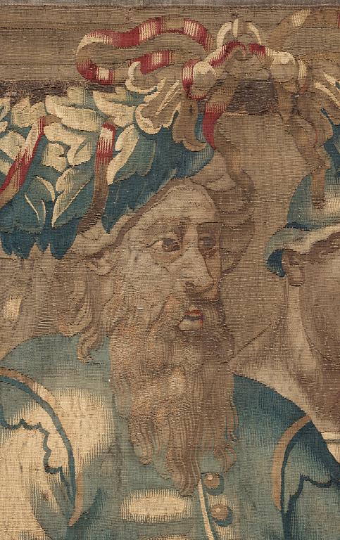 VÄVD TAPET, gobelängteknik, Julius Ceasar med entourage, ca 303,5 x 300 cm, Flandern 1600-tal.