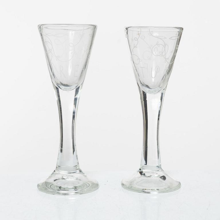 Jonas Bohlin, A pair of shot glasses, 'A glass, Reijmyre, 1997.