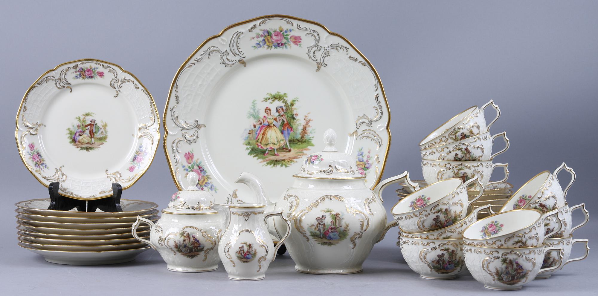 TESERVIS, 22 delar, porslin, "Sanssouci", Rosenthal.