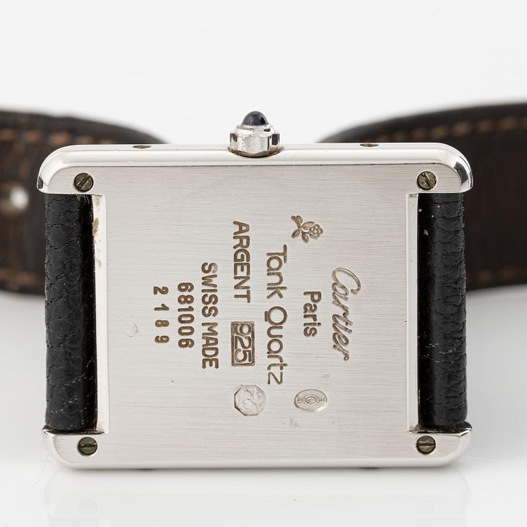 Cartier, must de Cartier, Tank, wristwatch, 23.5 x 23 (30.5) mm.