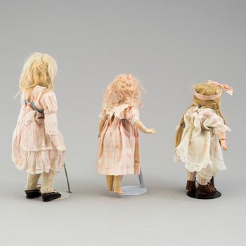 three German porcelain dolls from the 1910-/1920's.